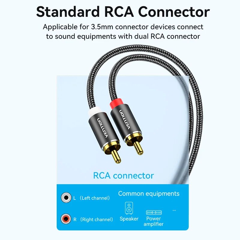 Vention Cable RCA 3,5mm a 2RCA - Home Cinema Tv reseña y precio